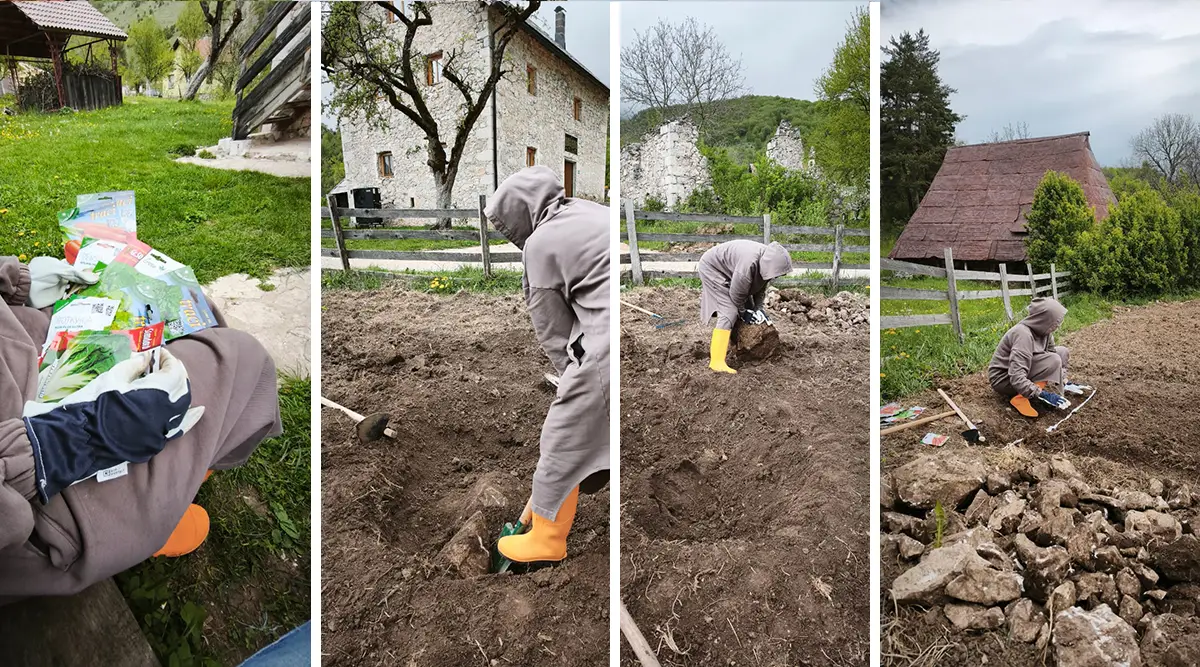 Small family home Ledici planting agriculture organic Foundation Second