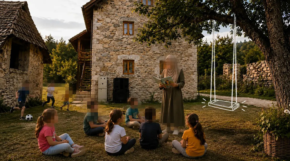 Foundation Second Small Family Home Ledići courtyard 1